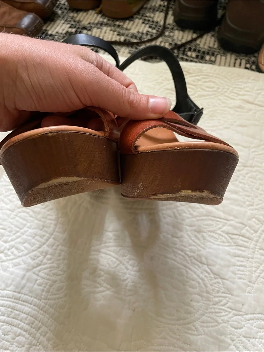 Bellamy leather made in Italy wedge heels EU 41 / US w 11 - Picture 5 of 16